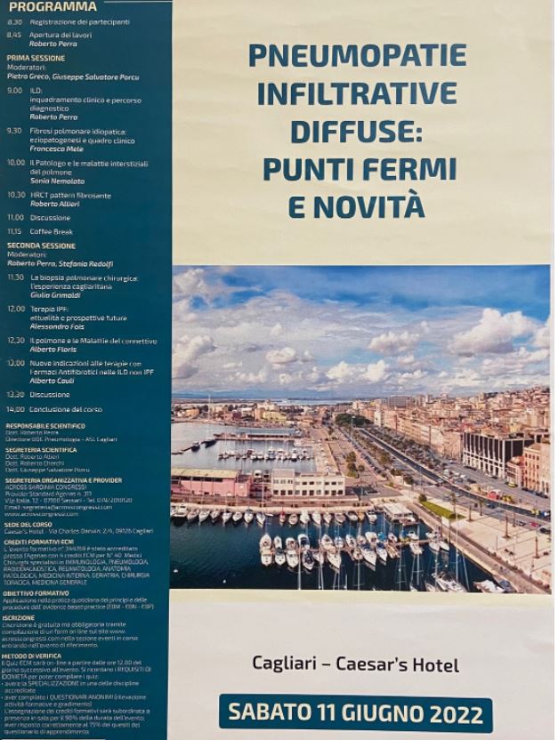 Pneumopatie infiltrative diffuse, convegno a Cagliari